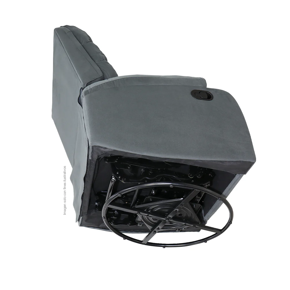 Sillón reclinable mecedora color gris, modelo 857-8018GM, dimensiones: alto 103cm x ancho 76cm x prof. 93cm - Image 5