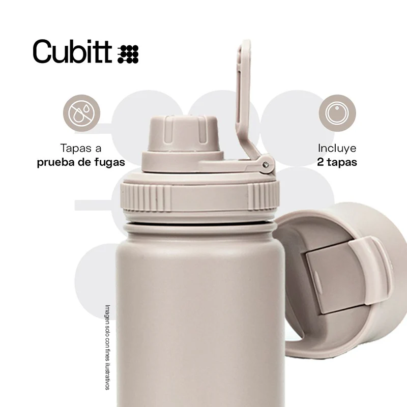Termo para agua, 24 oz, CTHB24-9S, Cubitt, acero inoxidable, Arena - Image 2