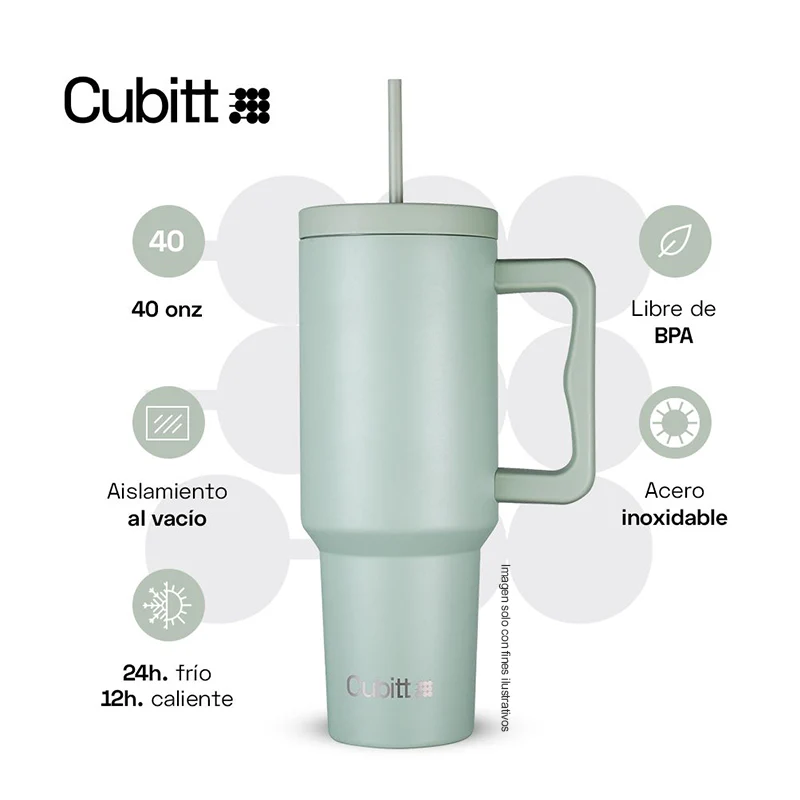 Termo para agua, 40 oz, CT-TUMB3M, Cubitt, acero inoxidable, verde menta - Image 4