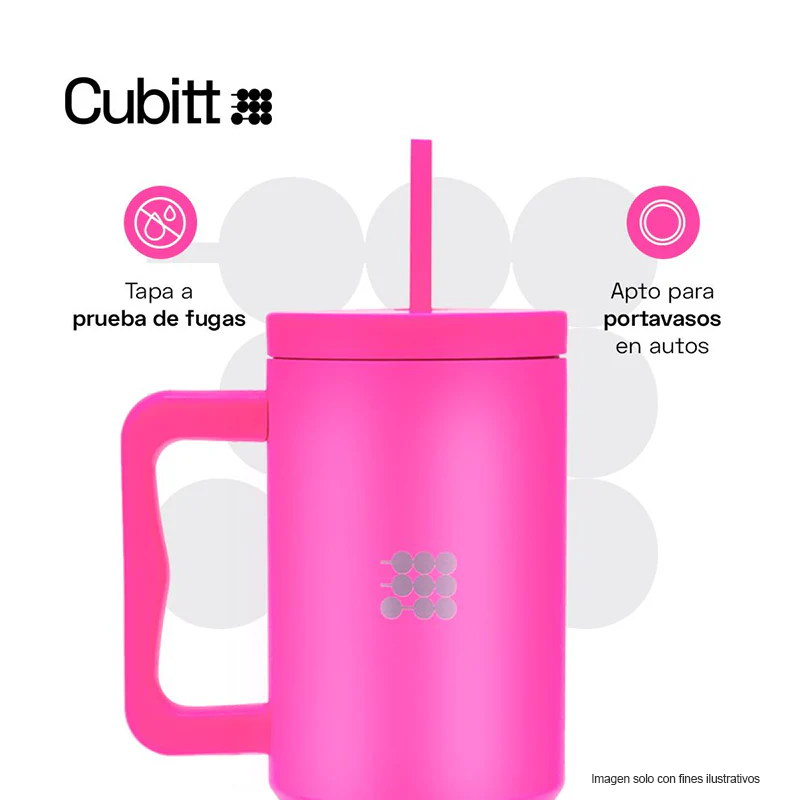 Termo para agua, 40 oz, CT-TUMB5F, Cubitt, acero inoxidable, fucsia - Image 3