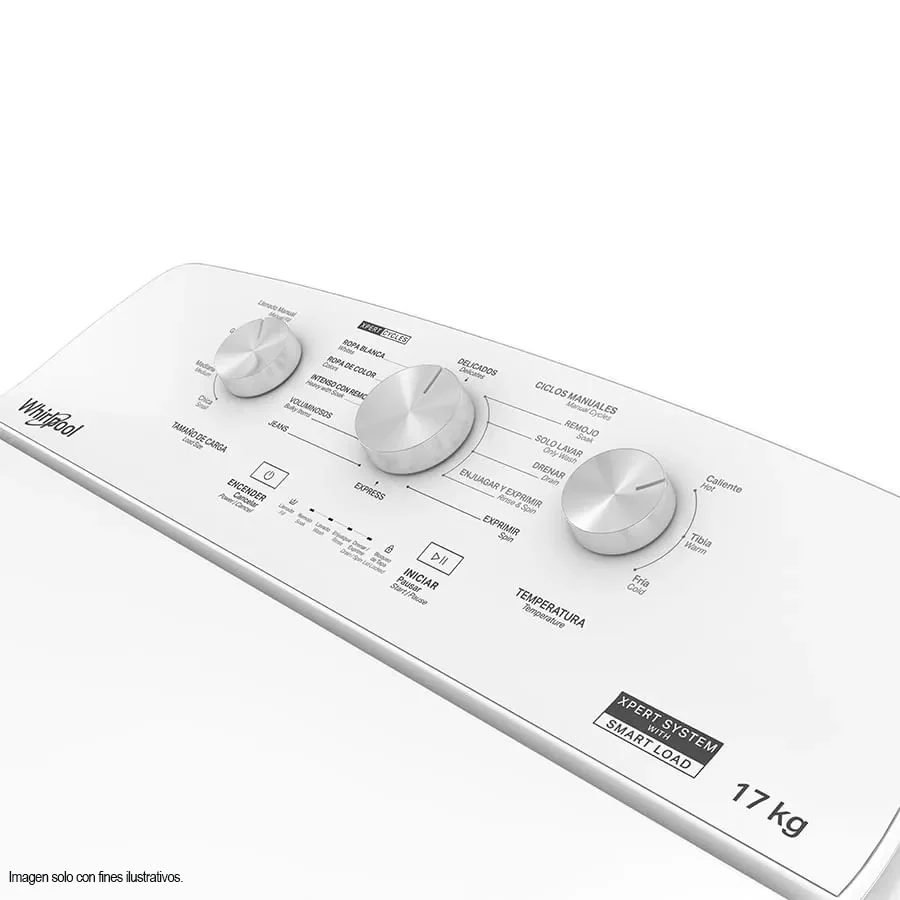 Lavadora 17kg 8MWTW1713MJQ Whirlpool, carga superior tambor acero inoxidable - Image 3